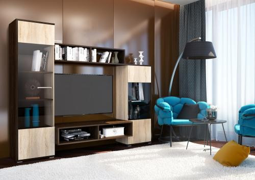 Гостиная Рио Дуб Кантерберри-Сонома (Ш-2000 х В-1642 х Г-446 мм)