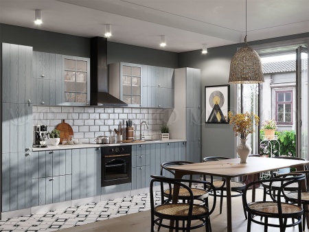 Кухонный Гарнитур Техас-1 МДФ Серо-Голубой 1600/1700/1800/2000 мм