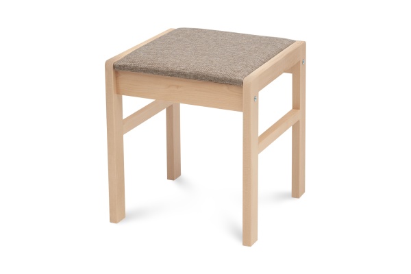 Табурет Модерн с мягкой крышкой натуральный / темно-бежевый