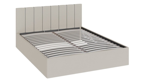 Кровать с подъемным механизмом «Верона» (Велюр Крем/кант Серый)/(Спальное Место 1600 х 2000 мм)