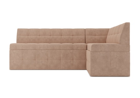 Кухонный угловой диван дельфин Атлантис велюр бежевый